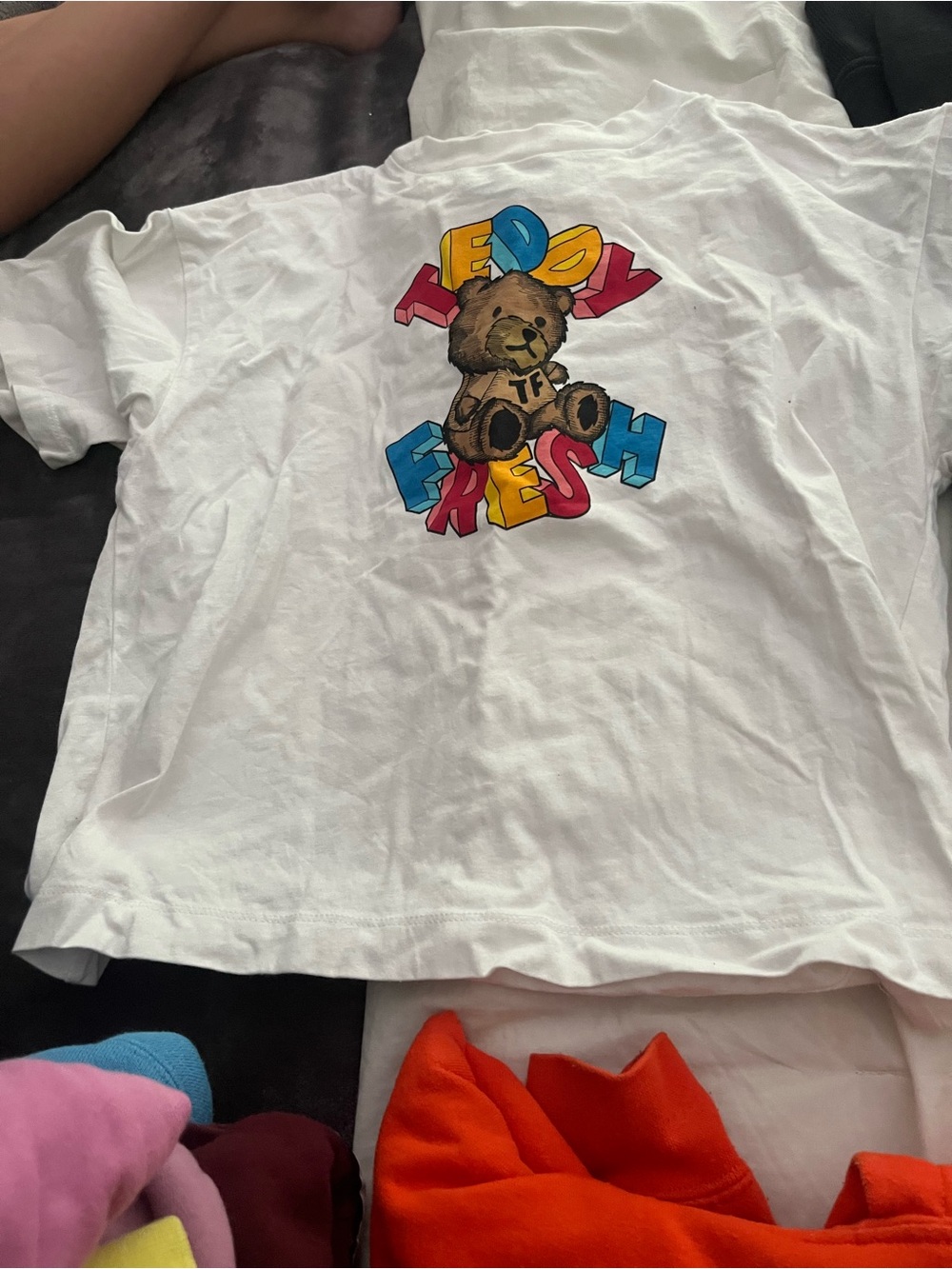 White Teddy Graphic Tee - Fresh Colors